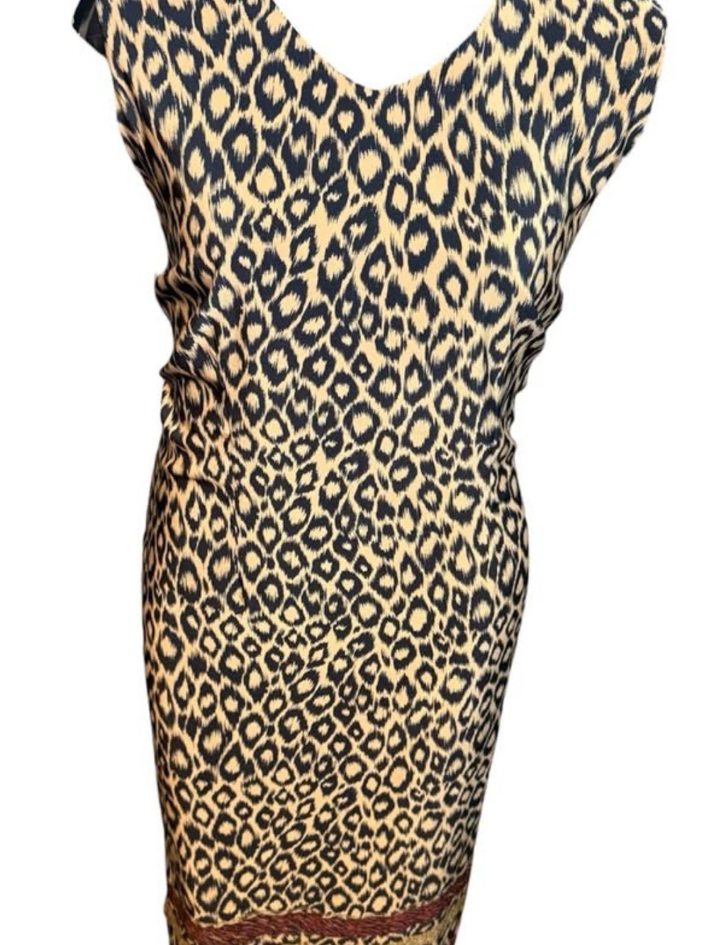 Vintage Leopard Print Sleeveless Sheath Dress -
